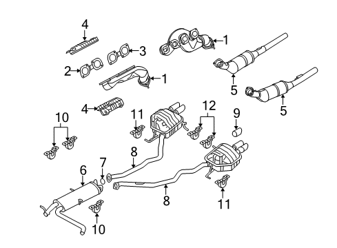 2006 BMW X5 Exhaust Manifold Heat Resistant Plate Diagram for 11627532925