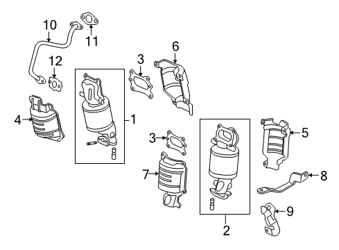 2011 Acura RL Exhaust Manifold Pipe, EGR Diagram for 18717RKGA00