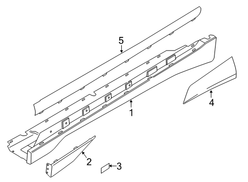 2017 BMW i3 Exterior Trim - Pillars, Rocker & Floor Left Door Sill Trim Panel Diagram for 51757368597
