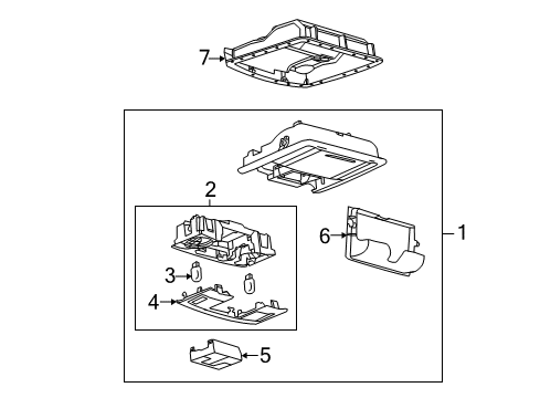 2015 Lincoln MKX Overhead Console Lens Cap Diagram for 7A1Z19K357AA