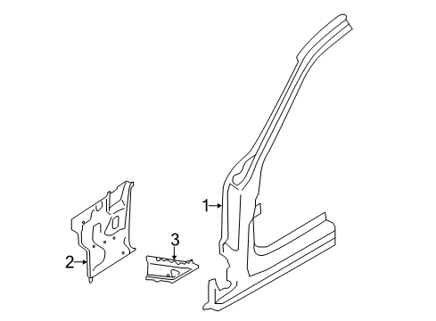 2013 BMW X1 Hinge Pillar Column A Exterior, Left Diagram for 41002993125