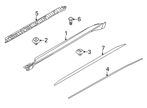 2013 BMW X5 Exterior Trim - Pillars, Rocker & Floor Door Sill Cover, Primed Left Diagram for 51778037289