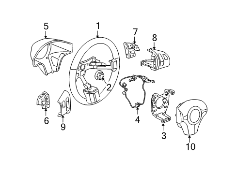 2006 Chevrolet HHR Steering Column & Wheel, Steering Gear & Linkage Steering Wheel Diagram for 25816510