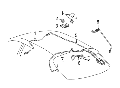 2013 Lexus RX350 Antenna & Radio Nut, Antenna Diagram for 8639630050