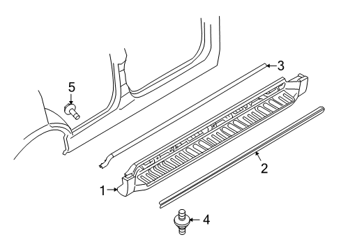 2010 Mercury Mariner Exterior Trim - Pillars, Rocker & Floor Running Board Filler Diagram for 8L8Z78101A88A