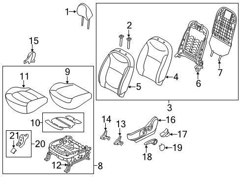 2016 Kia Soul Heated Seats Cushion Assembly-Front Seat Diagram for 88100B2010KE4