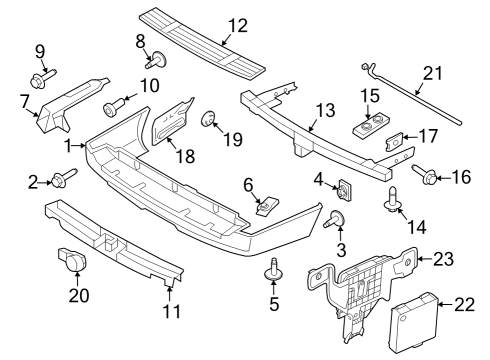 2015 Ford Expedition Rear Bumper Bumper Cover Lower Bolt Diagram for N808441S439