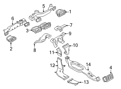 2019 BMW X2 Ducts Fresh Air Grille, Right Diagram for 64229292740