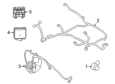 2021 Ford Bronco Sport Parking Aid Park Sensor Diagram for JU5Z15K859ABW