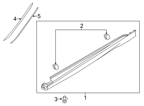 2017 Ford Focus Exterior Trim - Pillars, Rocker & Floor Rocker Molding Diagram for CM5Z5810176AA