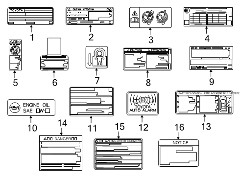 2020 Toyota Corolla Information Labels Label, Engine CAUTIO Diagram for 1129337070
