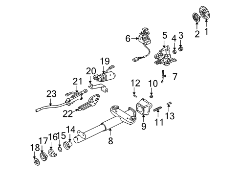 2002 Chevrolet Corvette Housing & Components Motor Asm, Steering Column Telescope Actuator Diagram for 26061693
