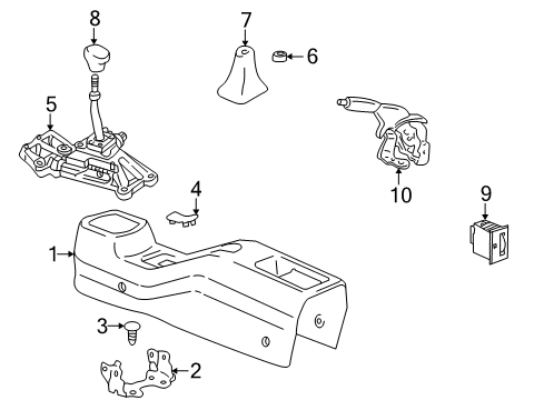 2000 Toyota MR2 Spyder Parking Brake Console Diagram for 5880117140C0