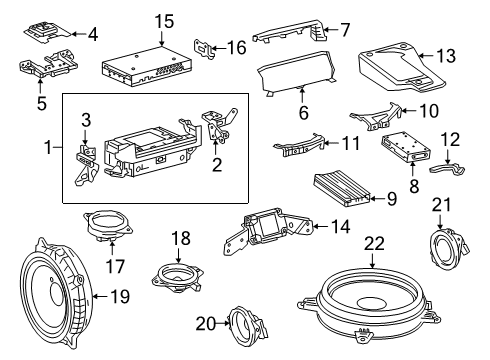 2020 Lexus ES350 Navigation System GPS Antenna Mount Bracket Diagram for 8686242010