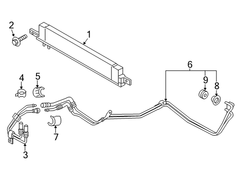 2021 Ford Mustang Oil Cooler Cooler Line Clamp Diagram for FR3Z7C107A