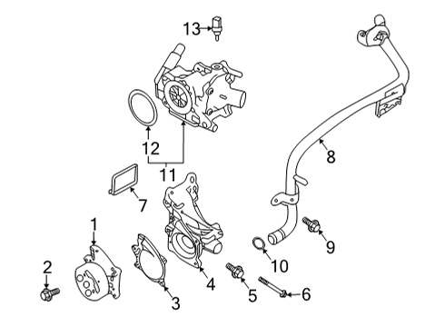 Powertrain Control Thermostat Housing Diagram for 110615NA0A