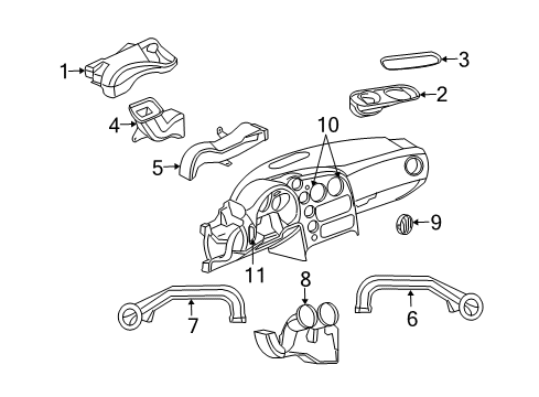 2003 Dodge Viper Ducts PLENUM-Fresh Air Inlet Diagram for 4865640AE