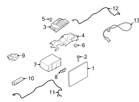 Navigation System Components Column Housing Screw Diagram for W504695S437M