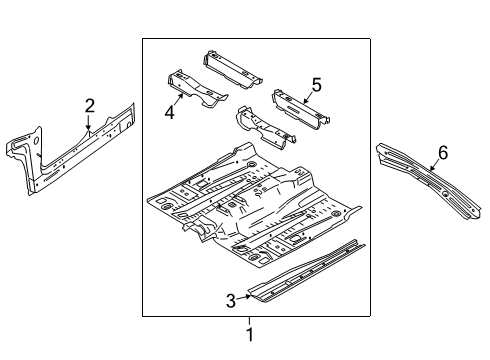 2020 Ford Edge Floor Front Floor Pan Diagram for K2GZ5811135B