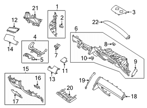 Instrument Panel SPRING NUT Diagram for 84744C5000