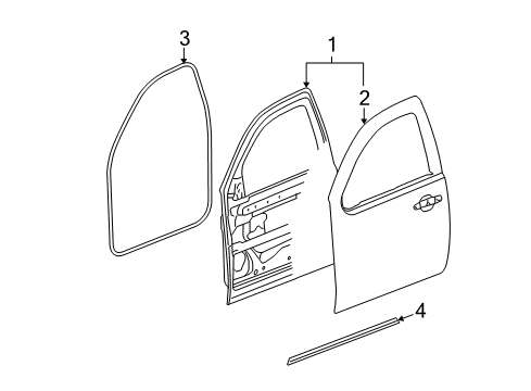 2013 Chevrolet Suburban 2500 Front Door Lower Weatherstrip Diagram for 20835970