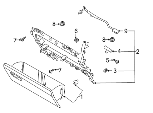 2022 Ford F-150 Glove Box JUMPER WIRING Diagram for ML3Z14A411C