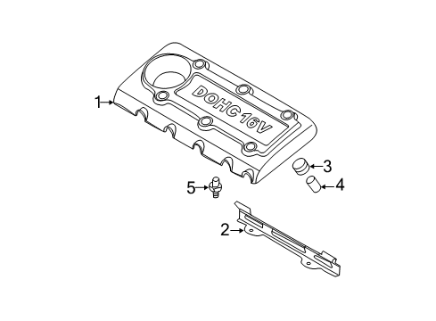 2011 Kia Forte Koup Engine Appearance Cover Engine Cover Assembly Diagram for 292402G000