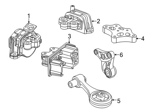 2016 Fiat 500X Engine & Trans Mounting Support-Engine Diagram for 68247526AA
