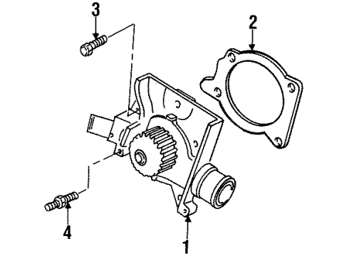 1999 Mercury Tracer Water Pump Water Pump Stud Diagram for N808760S309