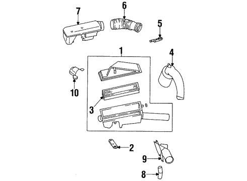 1998 Mercury Mystique Air Intake Outlet Tube Diagram for F7RZ9B659BA