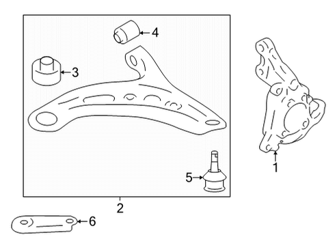 2022 Toyota GR86 Front Suspension, Lower Control Arm, Stabilizer Bar, Suspension Components Lower Control Arm Stud Diagram for SU00307310