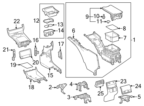 Center Console Vent Grille Diagram for 588600R010C0