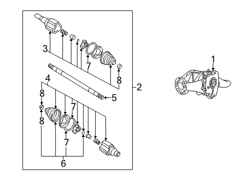 2003 Buick Rendezvous Axle & Differential - Rear Differential Assembly Diagram for 88894200