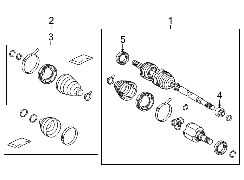 2017 Toyota Prius V Drive Axles - Front Axle Assembly Diagram for 4341012B30