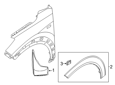 2020 Hyundai Tucson Exterior Trim - Fender Garnish Assembly-Fender Side RH Diagram for 87712D3000CA