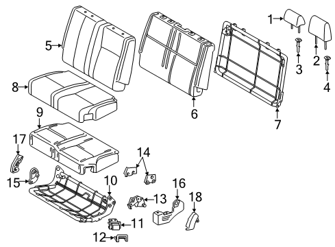 2014 Toyota Tundra Rear Seat Components Lock Assembly Diagram for 720940C020