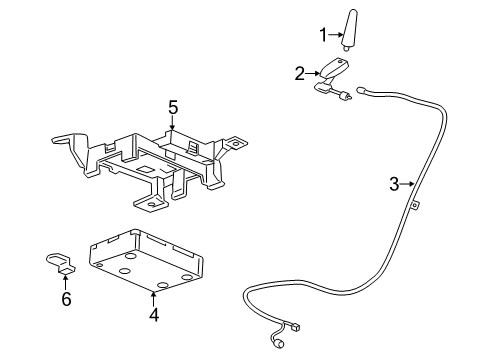 2011 Chevrolet Express 1500 Communication System Components Mount Bracket Diagram for 22781098