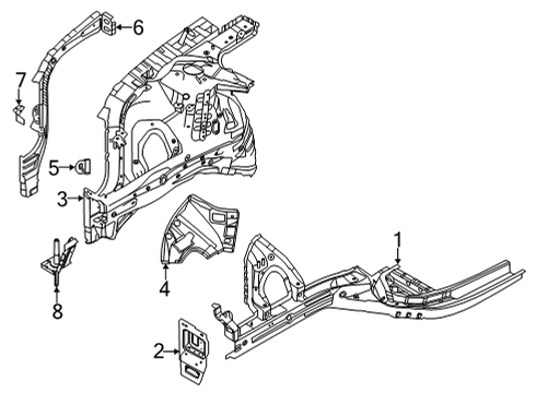 2022 Kia Sorento Structural Components & Rails Bracket Assembly-Carrier Diagram for 64585P2000