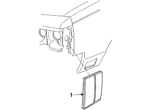 1984 Oldsmobile 98 Side Marker Lamps Lamp Asm-Front Side Marker Diagram for 914647