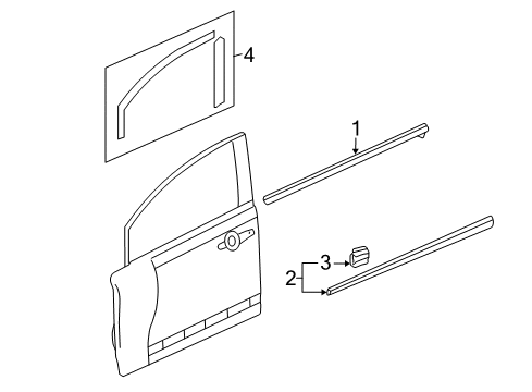 2009 Honda Civic Exterior Trim - Front Door Molding Assy., L. FR. Door Diagram for 72450SNEA02