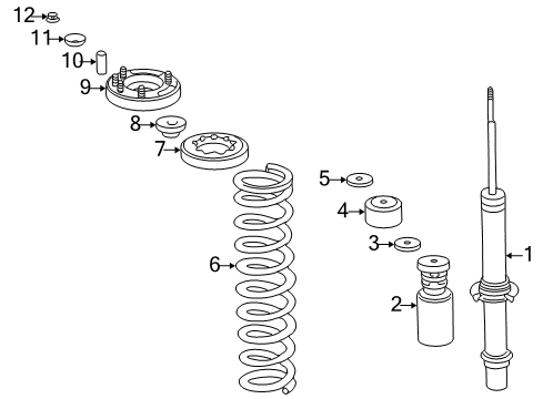 1998 Honda Accord Struts & Components - Front Spring, Front Diagram for 51401S84A02