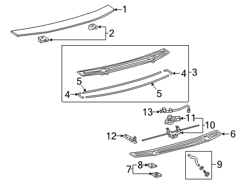 2021 Lexus RC F Rear Spoiler Motor Assy, Rear Spoiler Diagram for 8576024010