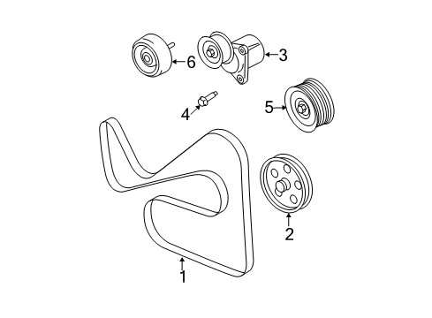 2008 Ford Escape Belts & Pulleys Serpentine Belt Diagram for 8L8Z8620F