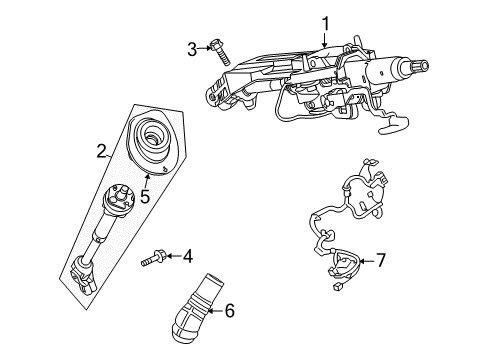 2009 Saturn Outlook Steering Column, Steering Wheel Lower Shaft Diagram for 20887805