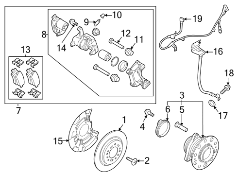 Rear Brakes HOSE-REAR WHEEL LH Diagram for 58737N9100