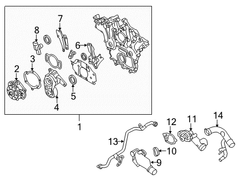 2009 Saab 9-3 Water Pump Serpentine Tensioner Diagram for 12626644