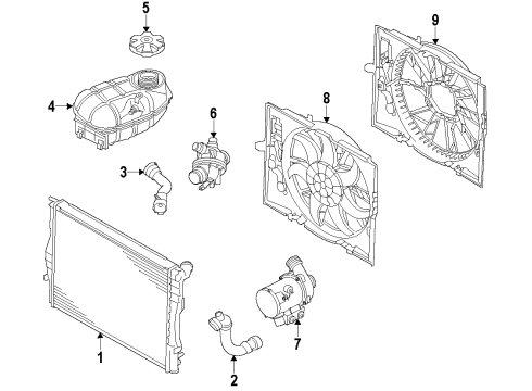 2018 BMW M2 Cooling System, Radiator, Water Pump, Cooling Fan Radiator Hose Diagram for 17127853793