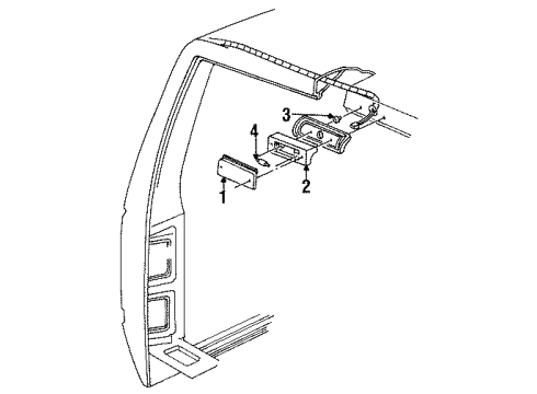 1991 GMC C3500 Cargo Lamps Bulb Diagram for 9439702