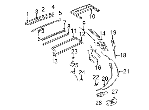 2013 Chrysler 200 Convertible Top Retainer Diagram for 68028352AA