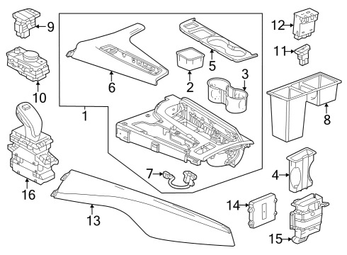 2021 Cadillac Escalade ESV Switches Bracket Diagram for 84679422